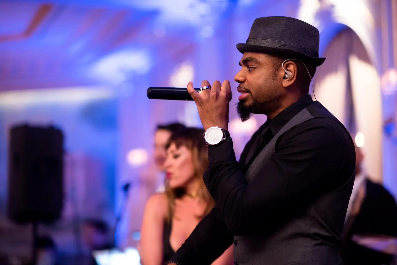 Band singer performing for the dance floor