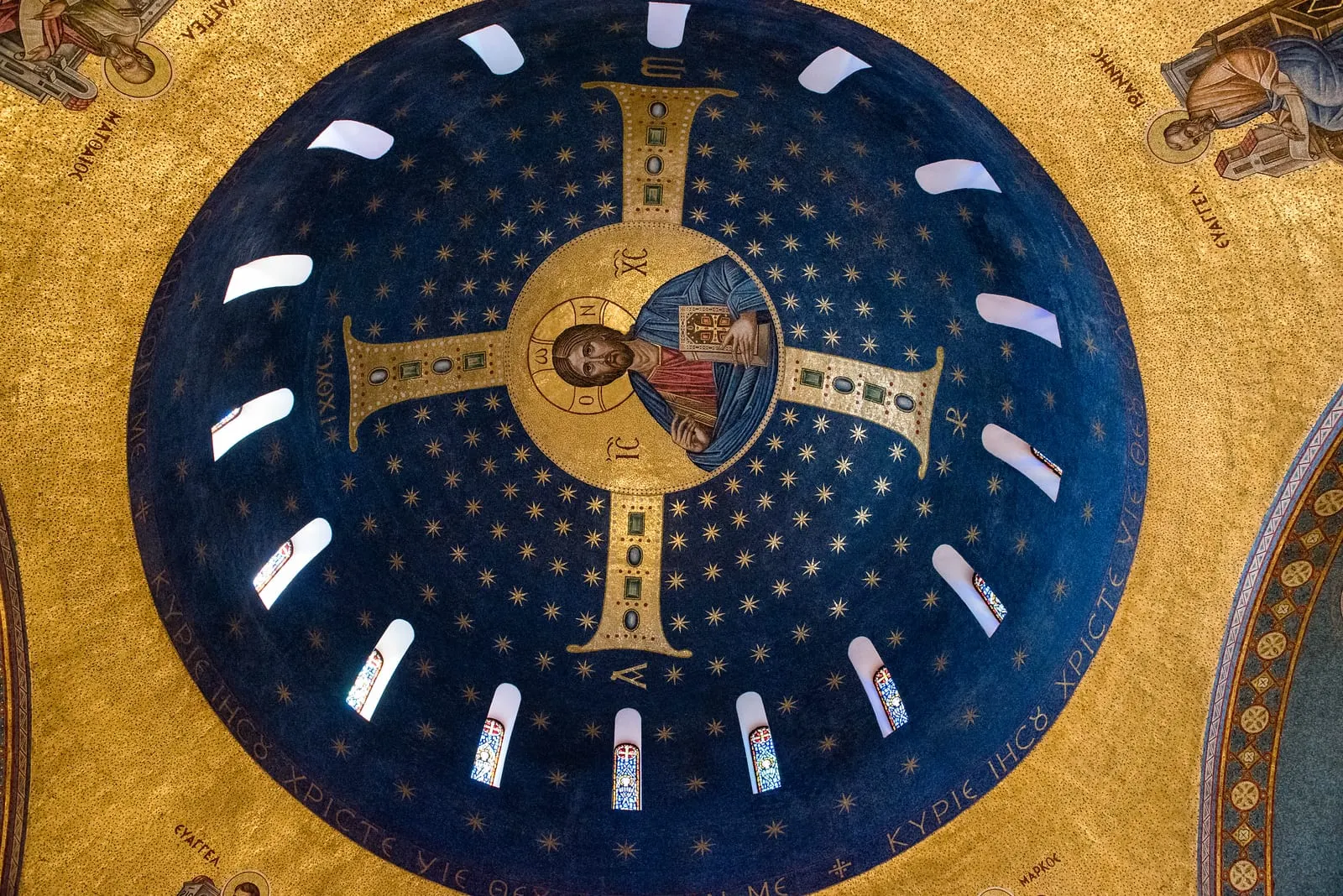 Mosaic of Christ in the cathedral dome
