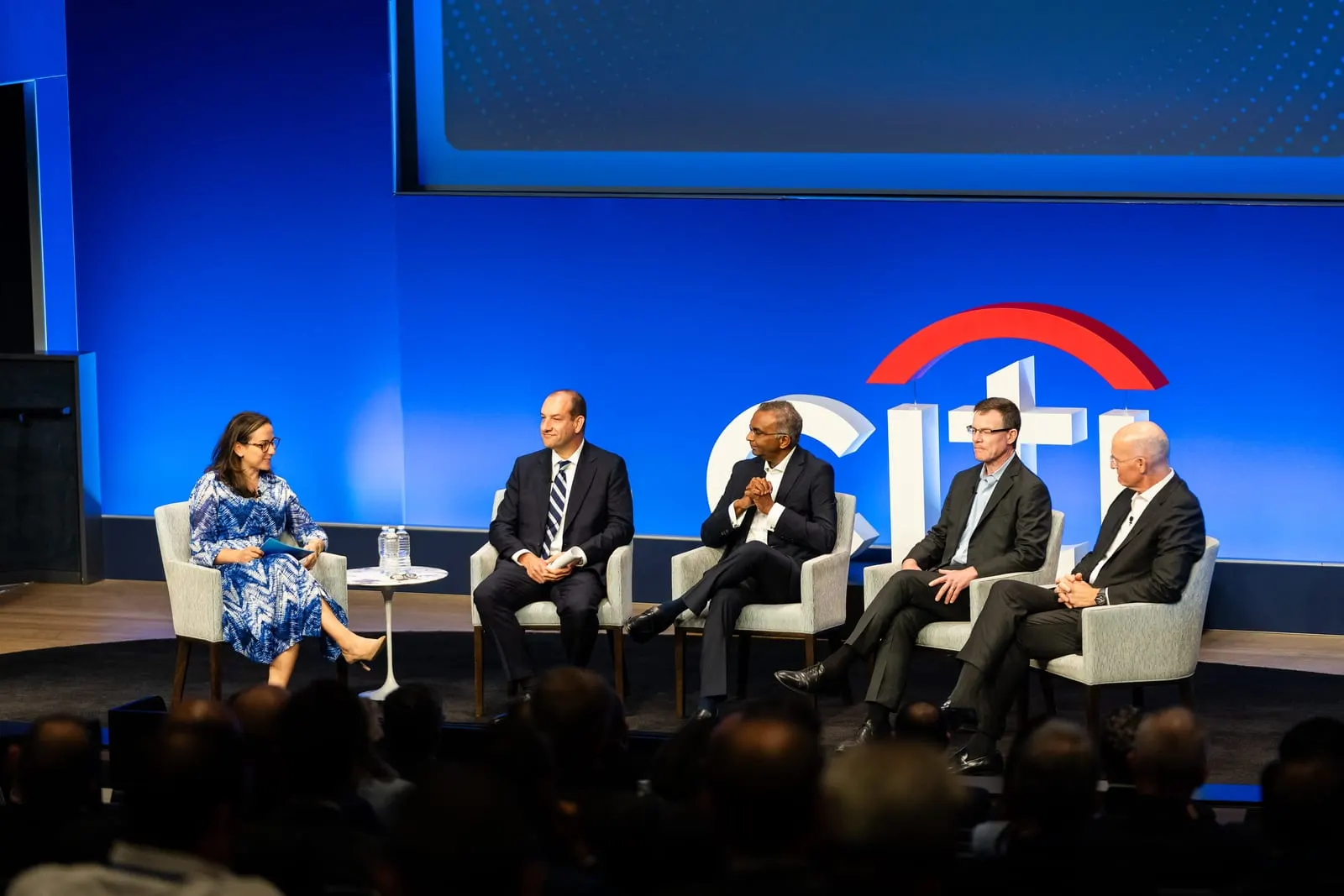 Five-person panel on stage at the Citi Client Leaders Forum
