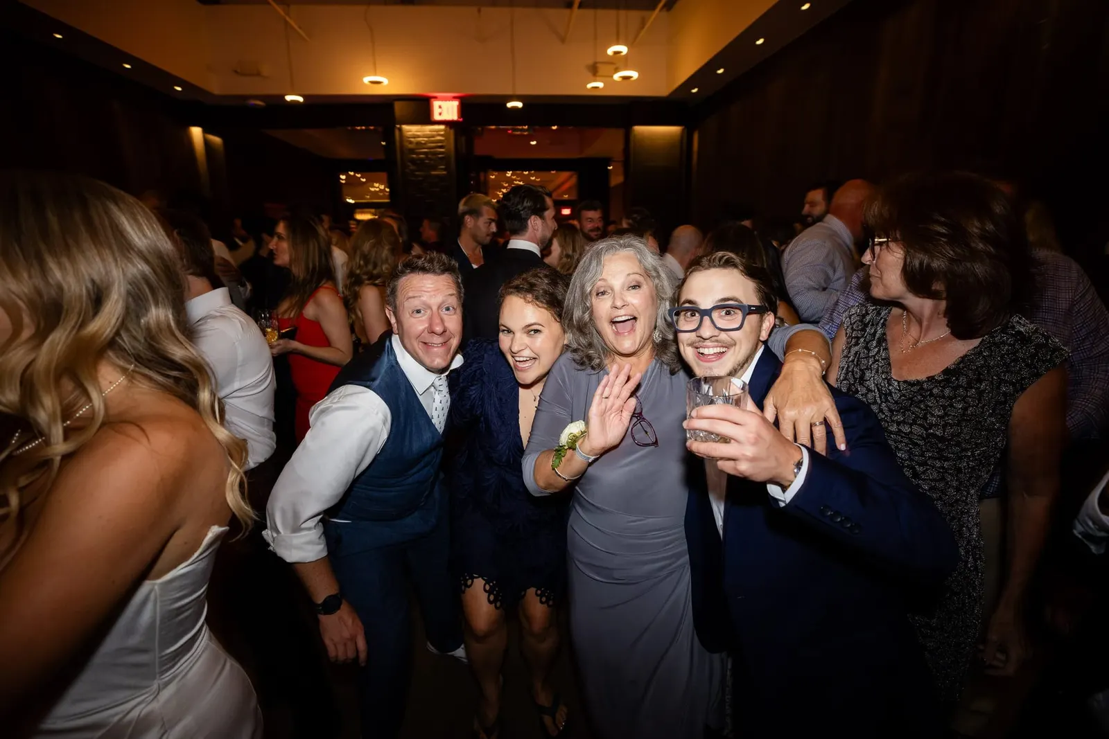 Guests dancing and celebrating during the reception at Brooklyn Winery
