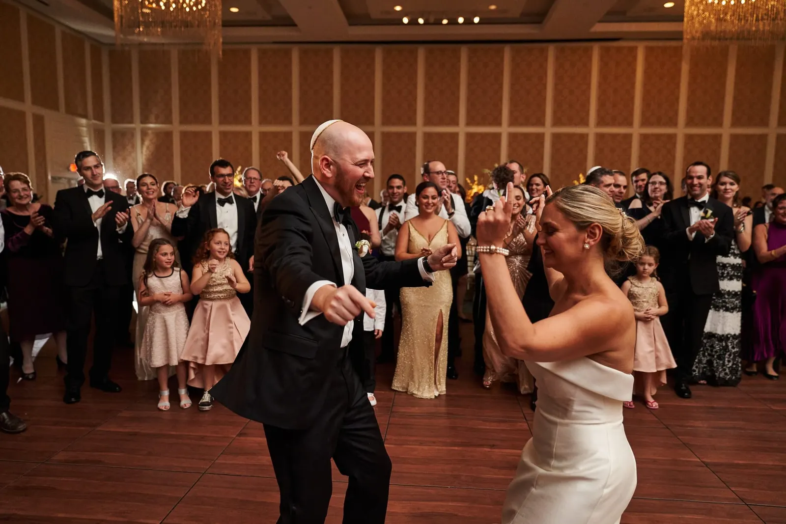 Bride and groom during their first dance