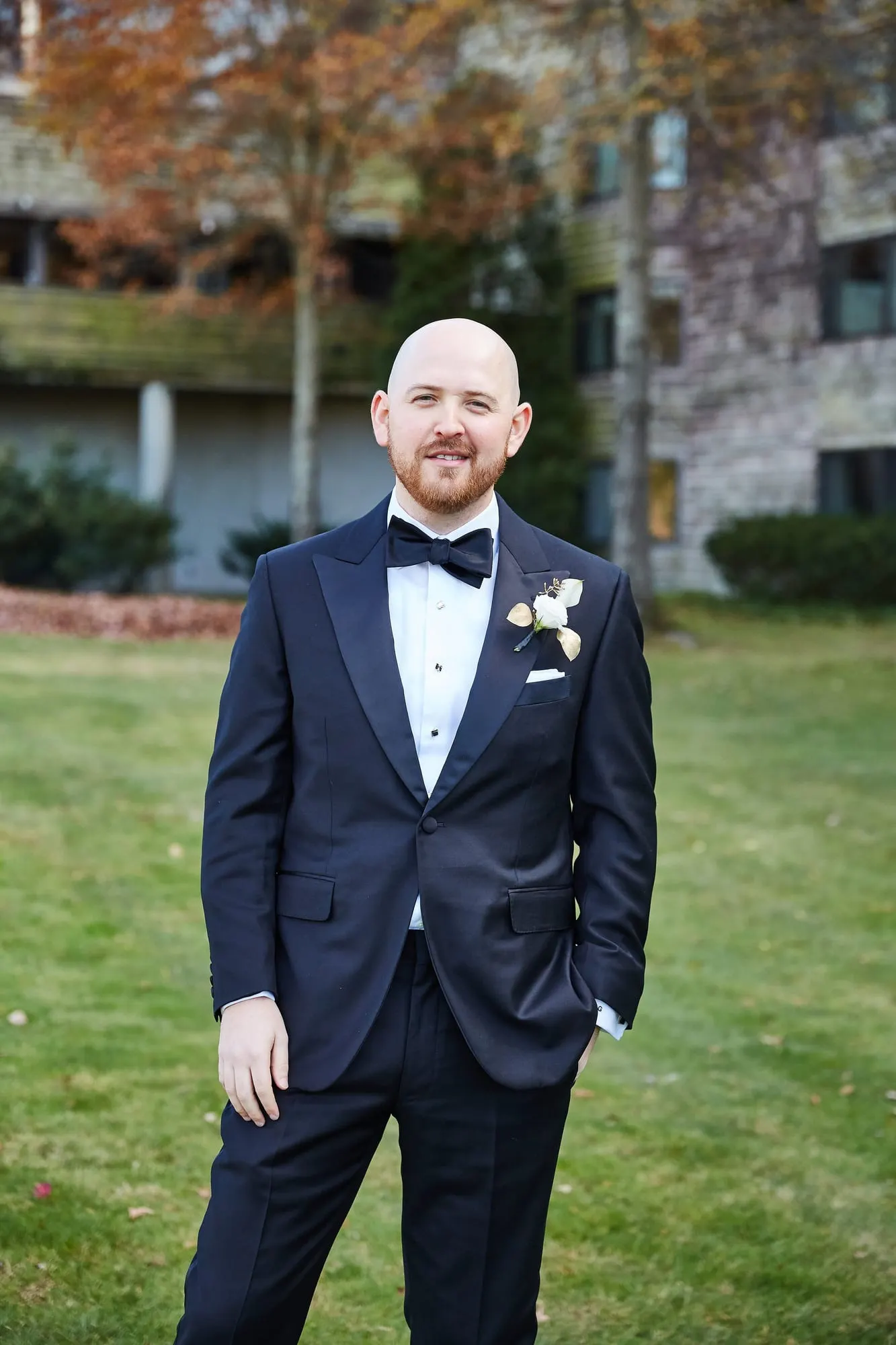 Groom on the lawn at Doral Arrowwood in Westchester